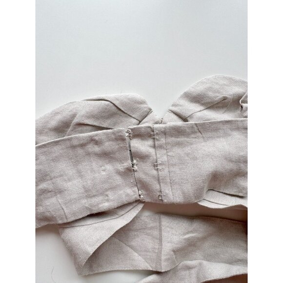 7 FOR ALL MANKIND Beige Linen Blend Cropped Tank Top, Size S - Picture 6 of 10